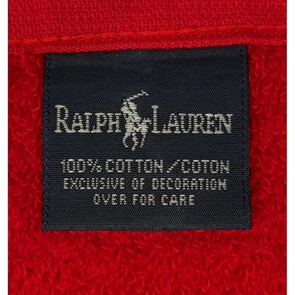 Ralph Lauren Polo Scarlet‎ Cotton Golf Towel Brass Grommet 16x29 Red, Pony